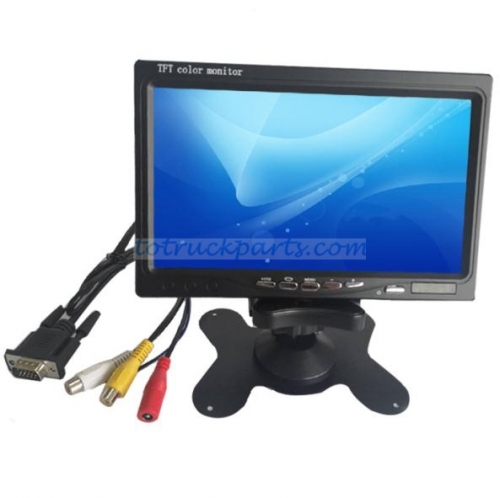 2 ways Video Input Vehicle Mounted Display 7inch VGA Monitor Computer Monitoring System